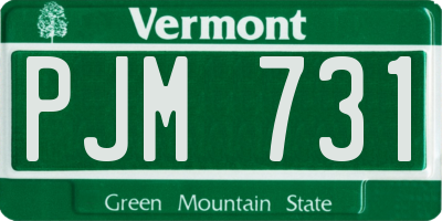 VT license plate PJM731