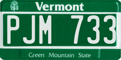 VT license plate PJM733