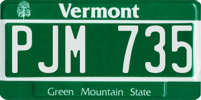 VT license plate PJM735