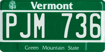 VT license plate PJM736