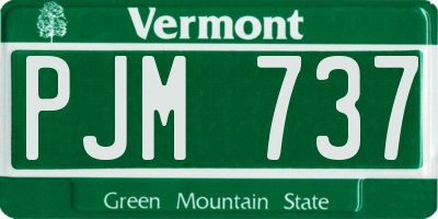 VT license plate PJM737
