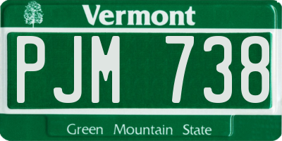 VT license plate PJM738