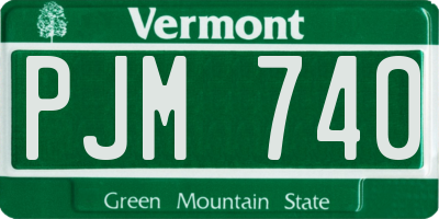 VT license plate PJM740