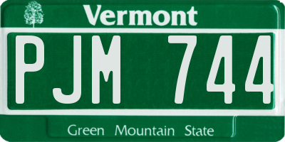 VT license plate PJM744