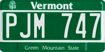 VT license plate PJM747