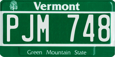 VT license plate PJM748