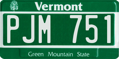 VT license plate PJM751