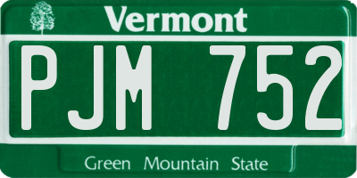VT license plate PJM752