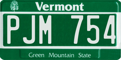 VT license plate PJM754