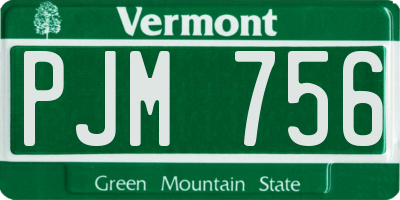 VT license plate PJM756