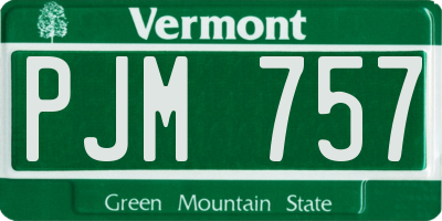 VT license plate PJM757