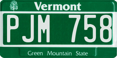 VT license plate PJM758