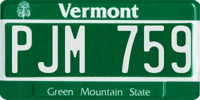 VT license plate PJM759