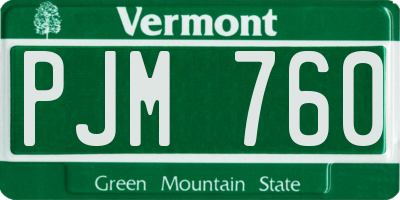 VT license plate PJM760