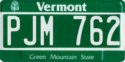 VT license plate PJM762