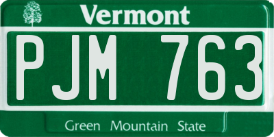 VT license plate PJM763