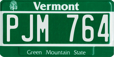 VT license plate PJM764