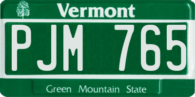 VT license plate PJM765
