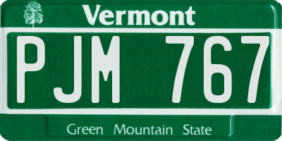 VT license plate PJM767