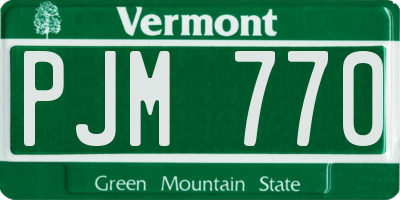 VT license plate PJM770