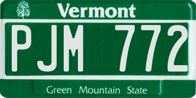 VT license plate PJM772