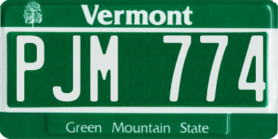 VT license plate PJM774