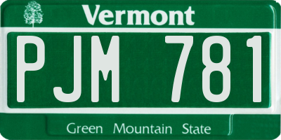 VT license plate PJM781