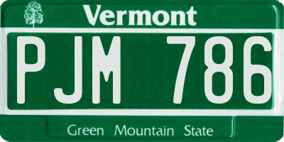 VT license plate PJM786