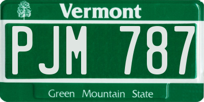 VT license plate PJM787