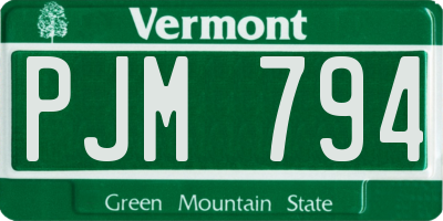 VT license plate PJM794