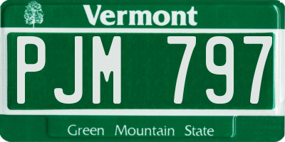 VT license plate PJM797