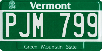 VT license plate PJM799
