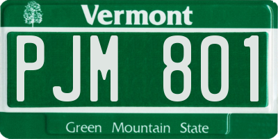 VT license plate PJM801