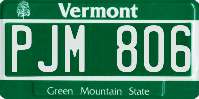 VT license plate PJM806