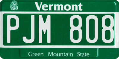 VT license plate PJM808