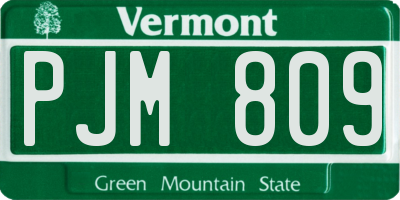 VT license plate PJM809