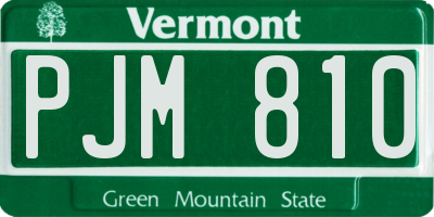 VT license plate PJM810