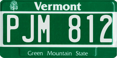 VT license plate PJM812