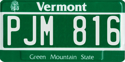VT license plate PJM816