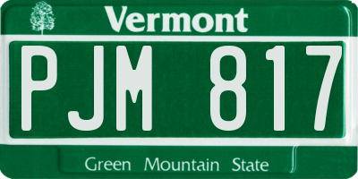 VT license plate PJM817