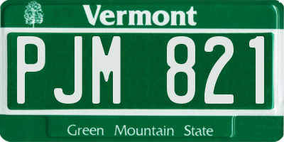 VT license plate PJM821