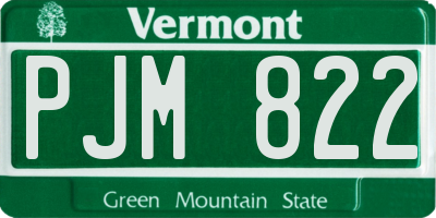 VT license plate PJM822
