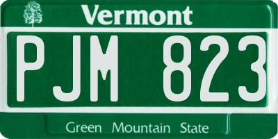 VT license plate PJM823