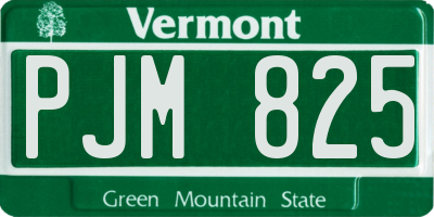 VT license plate PJM825