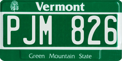 VT license plate PJM826