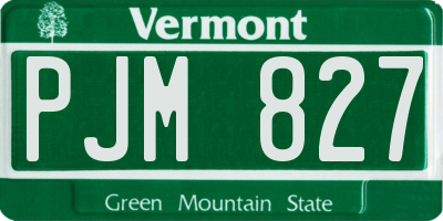 VT license plate PJM827