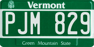 VT license plate PJM829