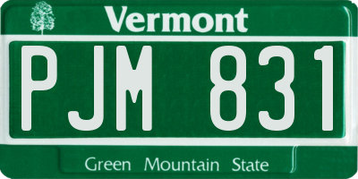 VT license plate PJM831