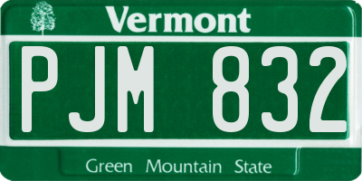 VT license plate PJM832
