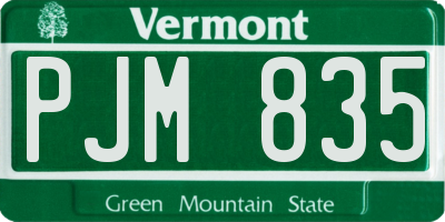 VT license plate PJM835